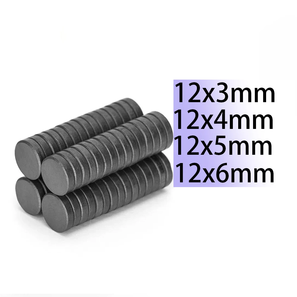 

12x3 12x4 12x5 12x6 Disc Round Magnets Black Ferrite Permanent Rare Earth Magnetic Fridge Metal Iman Magnet DIY 12*3