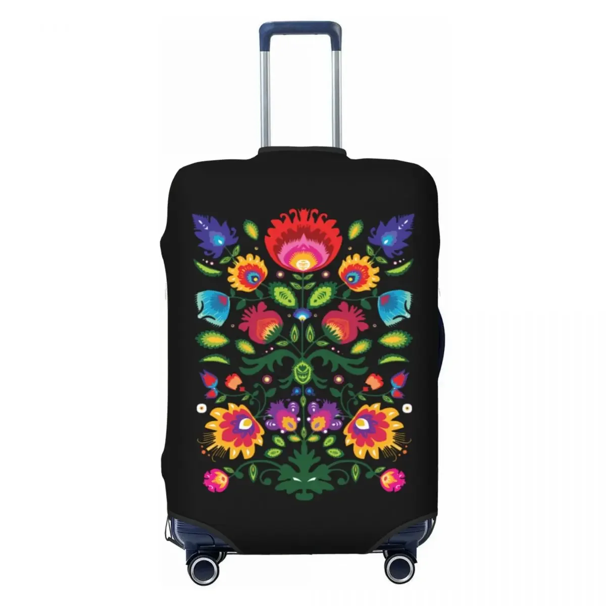 Custom Polish Folk Floral Luggage Cover Protector Elastic Poland Flowers Art Travel Suitcase Covers