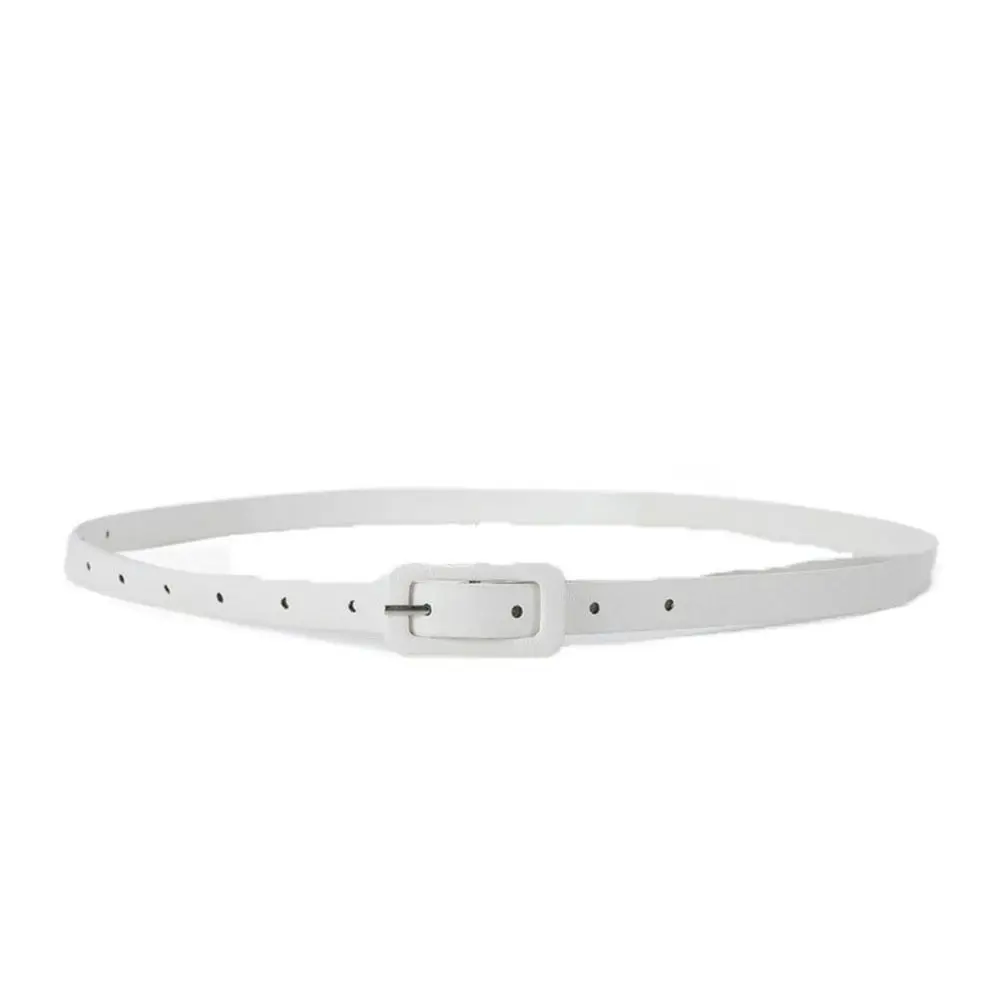 Metal Buckle PU Leather Belt Korean Style All-match Thin Waist Belt Dress Decoration Dress Belt Candy Color Waistband Outdoor