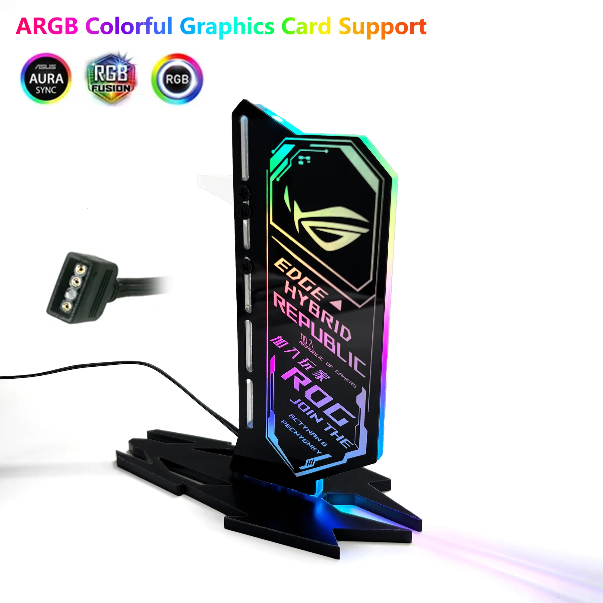 suporte-para-placa-grafica-argb-5v-3pin-suporte-para-gpu-rgb-aura-sync-suporte-ajustavel-de-acrilico-para-placa-de-video-para-gabinete-de-pc-gamer