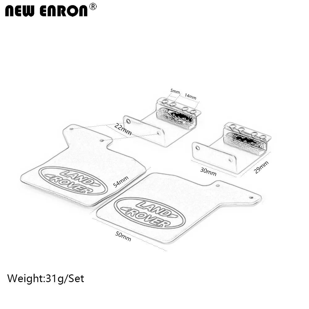 Mới ENRON Cao Su Khu Phố Trước & Sau Fender Chắn Bùn & Nhôm Bộ Cho RC Xe Bánh Xích Xe 1/10 Traxxas TRX4 Sơn Mô Hình Chuyên Dụng Tamiya D110