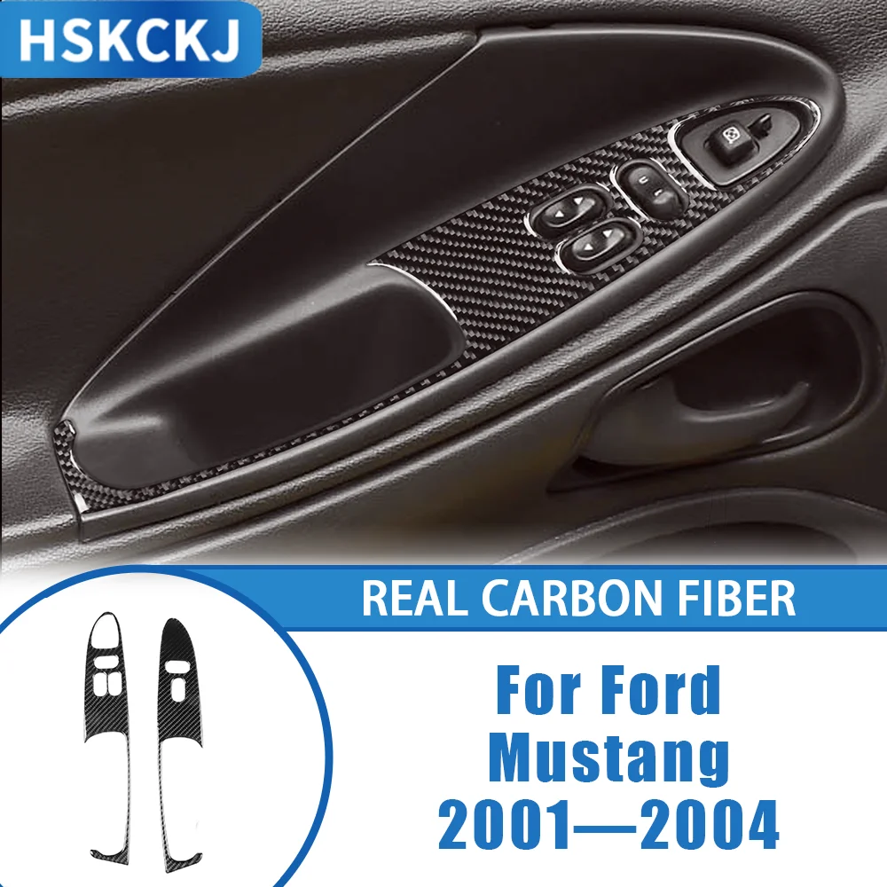 

Carbon Fiber Center Console Panel Cover Trim Sticker Interior Car Accessories Modification For Ford Mustang 2001—2004