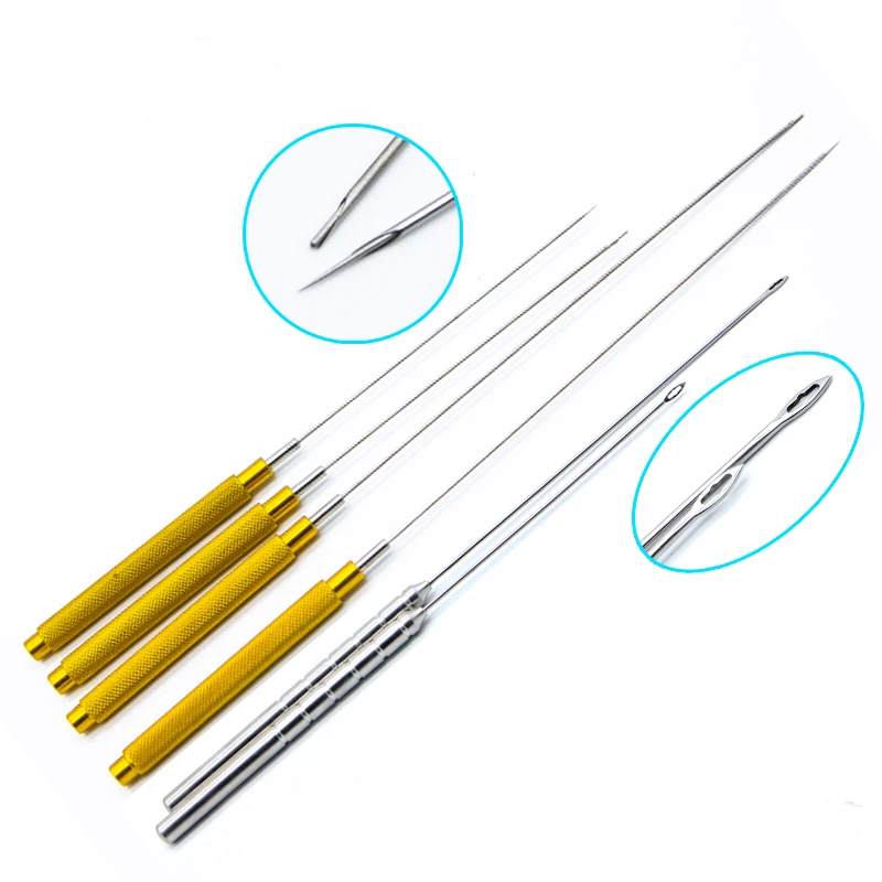 Cosmetic plastic face tissue puncture guide needle face lift guide needle large V buried thread needle