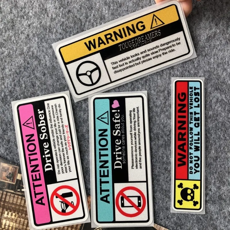 Motorcycle Warning Stickers Attention Decals Drive Safe Drive Sober Decal For Motorcycle Scooter Car Universal  Moto Accessories