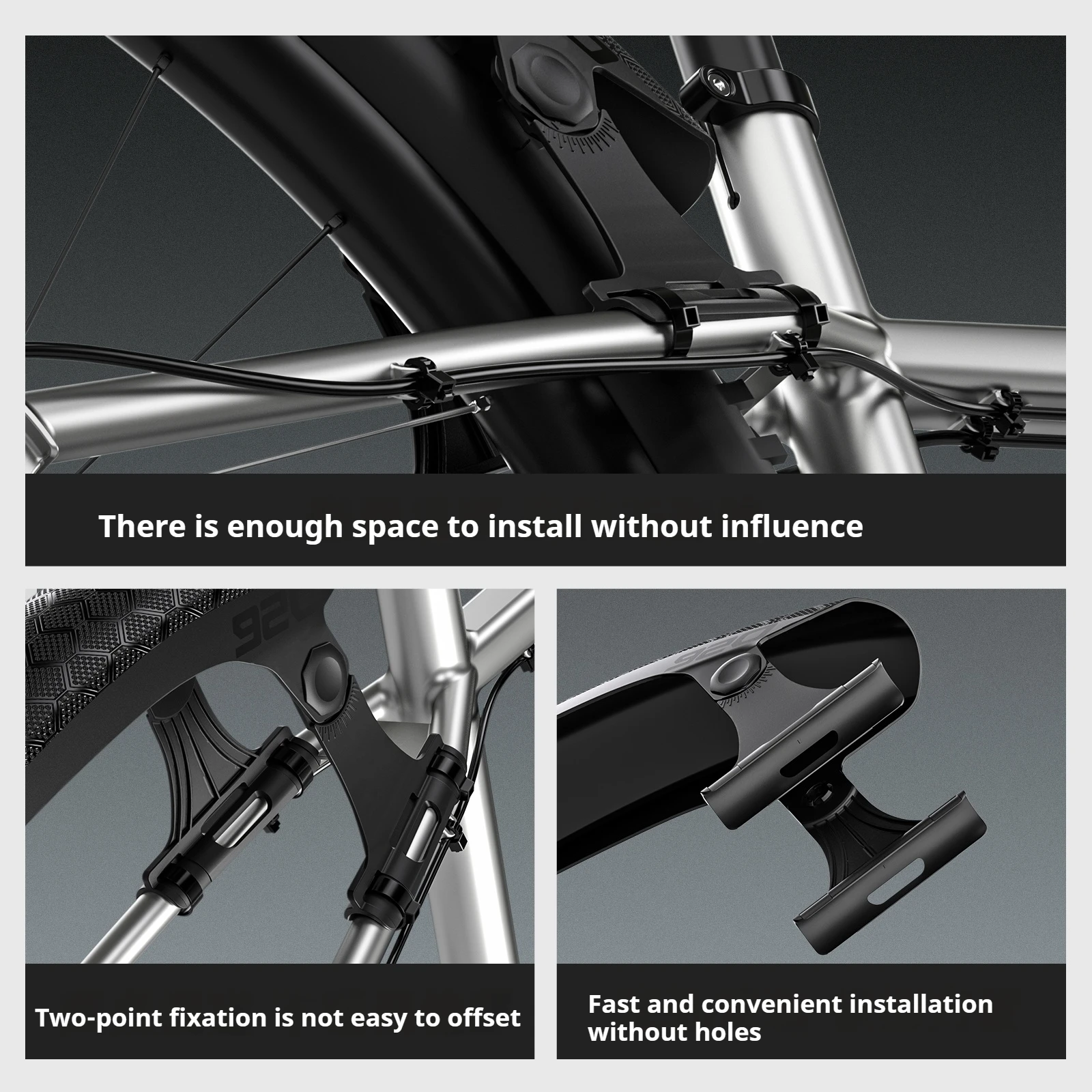 ENLEE Bicycle Fender Mountain Bike Front and Rear Universal Fender Quick Removal Extended Rainboard Adjustable Mud Removal - view 4