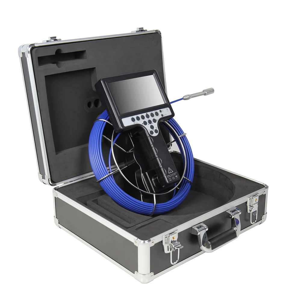 Diameter 23mm video endoscope pipe inspection camera pipeline drain sewer industrial borescope with 35meter hard cable 7'LCD