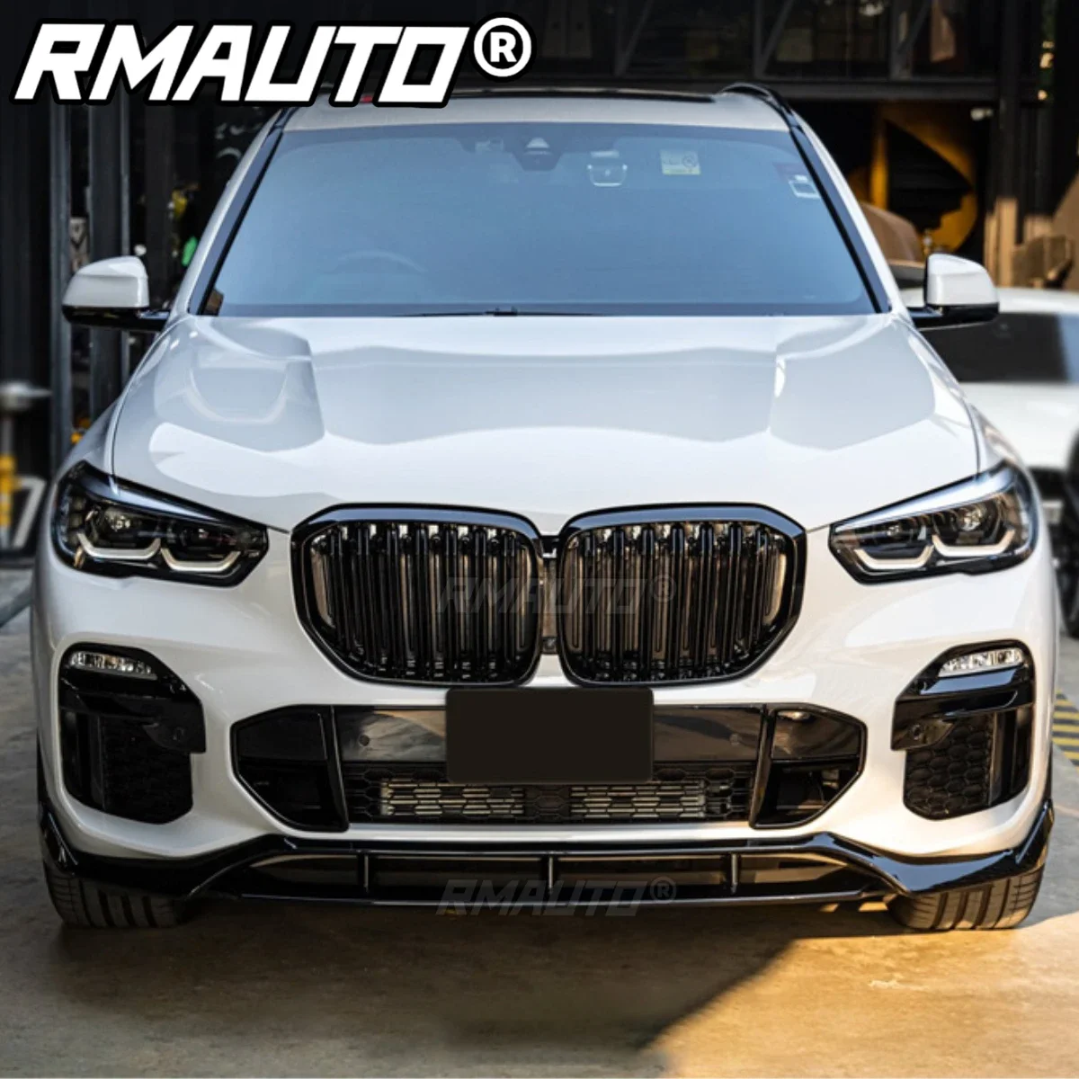 RMAUTO Carbon Fiber Front Bumper Spoiler Lip Splitter Bumper Guard Protector Body Kit For BMW X5 G05 2019-2022 Car Accessories