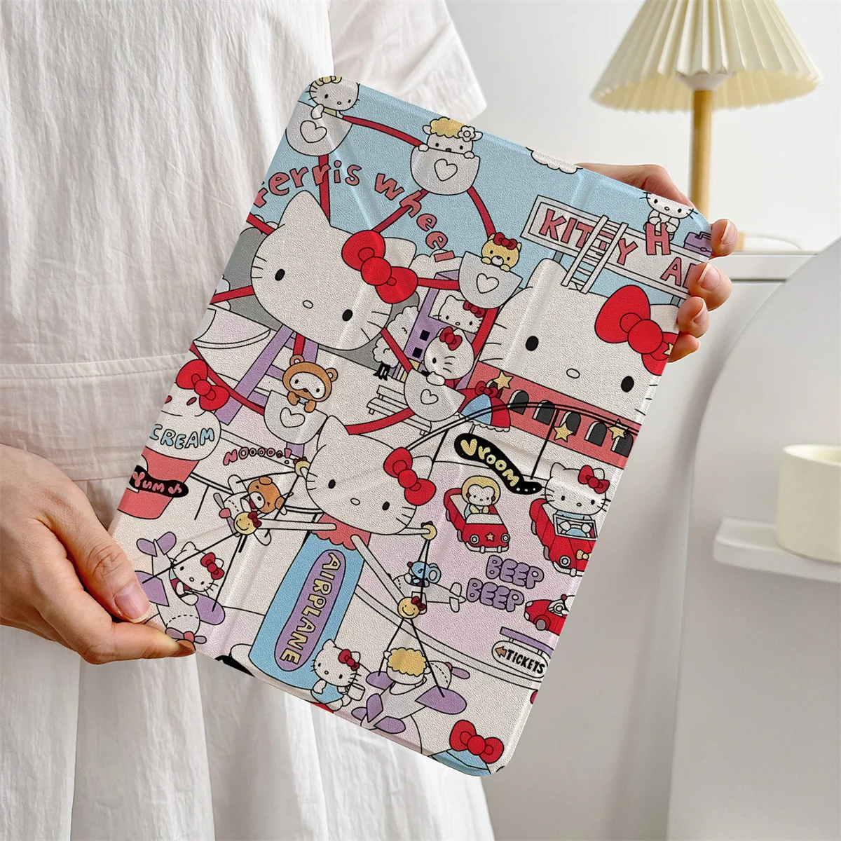 

Милый настольный чехол Hellokitty Kuromi Y-складной для iPad 10th Pro 2025 11 дюймов 10th iPad 7 8 9 10.2 Air 5 4 6 7 Чехол для сна и пробуждения