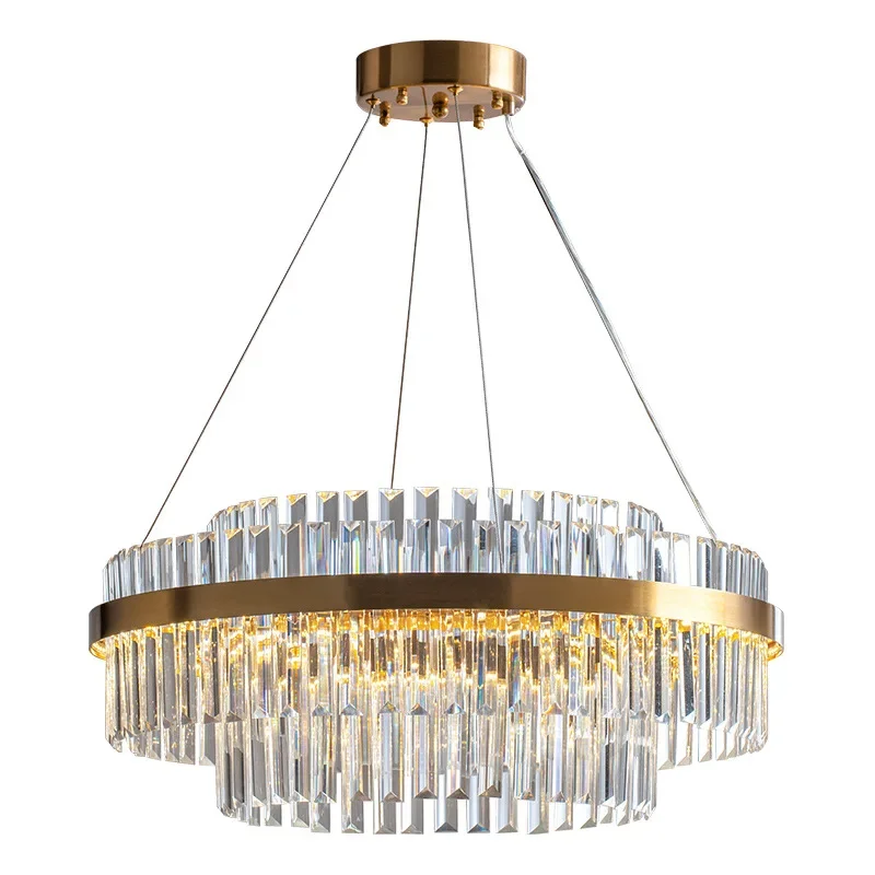 Postmodern Layering Crystal Chandelier Lamps Modern Luxury Ceiling Chandelier for Living Room LED Pendant Light Decor Lighting