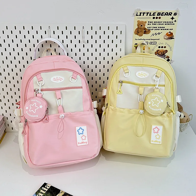 

Korean-Style Double-Shoulder Bags for Middle & High School Students Casual, Versatile, and Trendy Backpacks for Boys & Girls