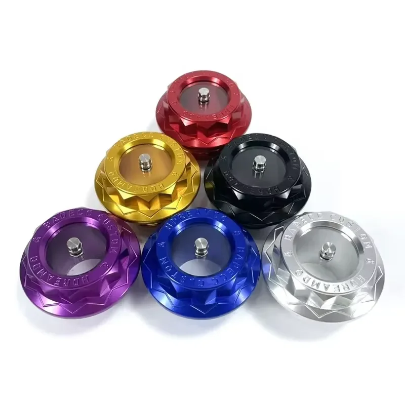 Badecc Custom Transparent See-through Fuel Tank Cap PB Style for HD Touring/Softail/XL/Dyna-Aluminum, Retrofit/Upgrade