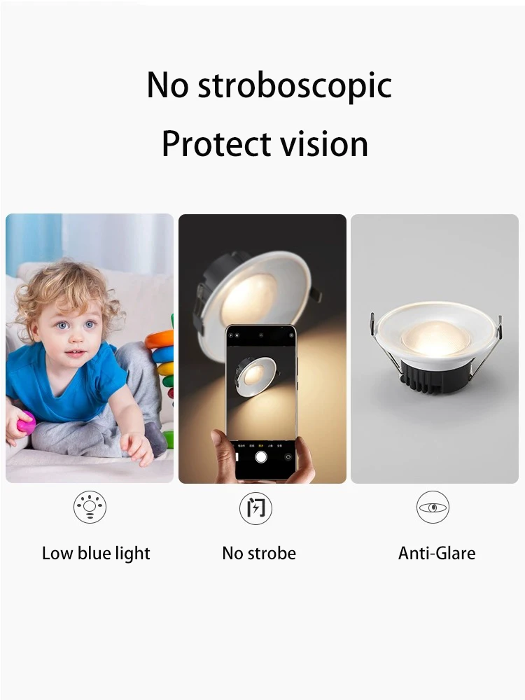 Led Downlight Recessed Round Ceiling Lamp White 7W 10W Down Light Aluminum Spot 110V 220V Lights For Living Room Bedroom Kitchen