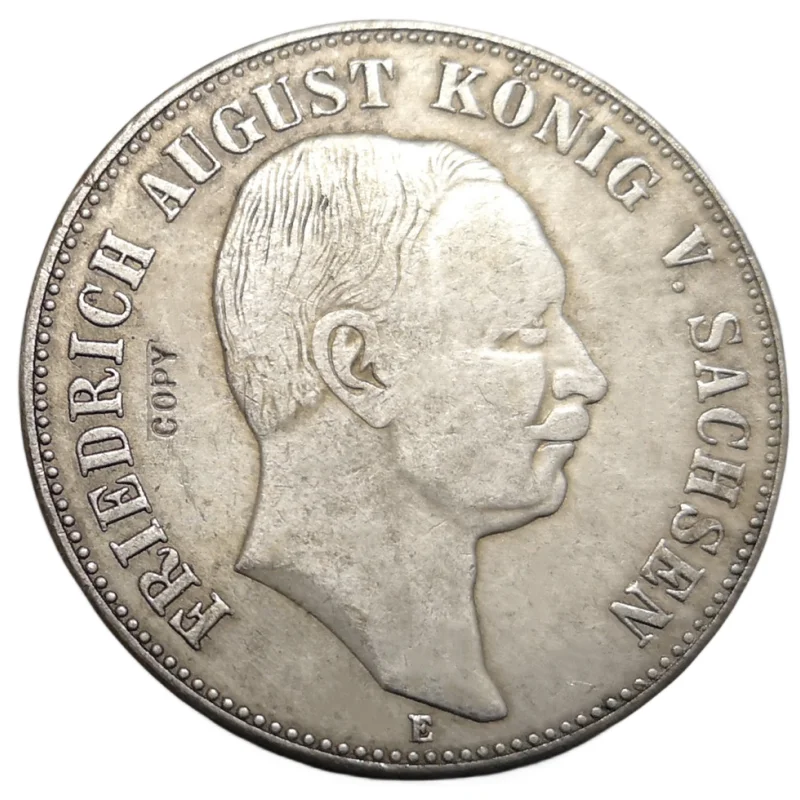 1907-E Kingdom of Saxony 5 Mark-Friedrich August III Silver Plated Copy Rare coin