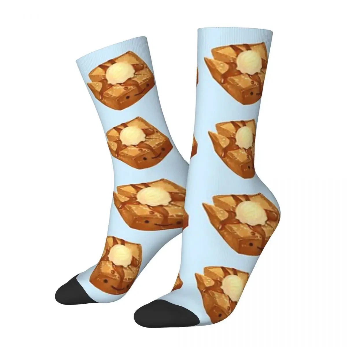 Fancy French Toast Socks Harajuku Sweat Absorbing Stockings All Season Long Socks Accessories for Unisex Gifts