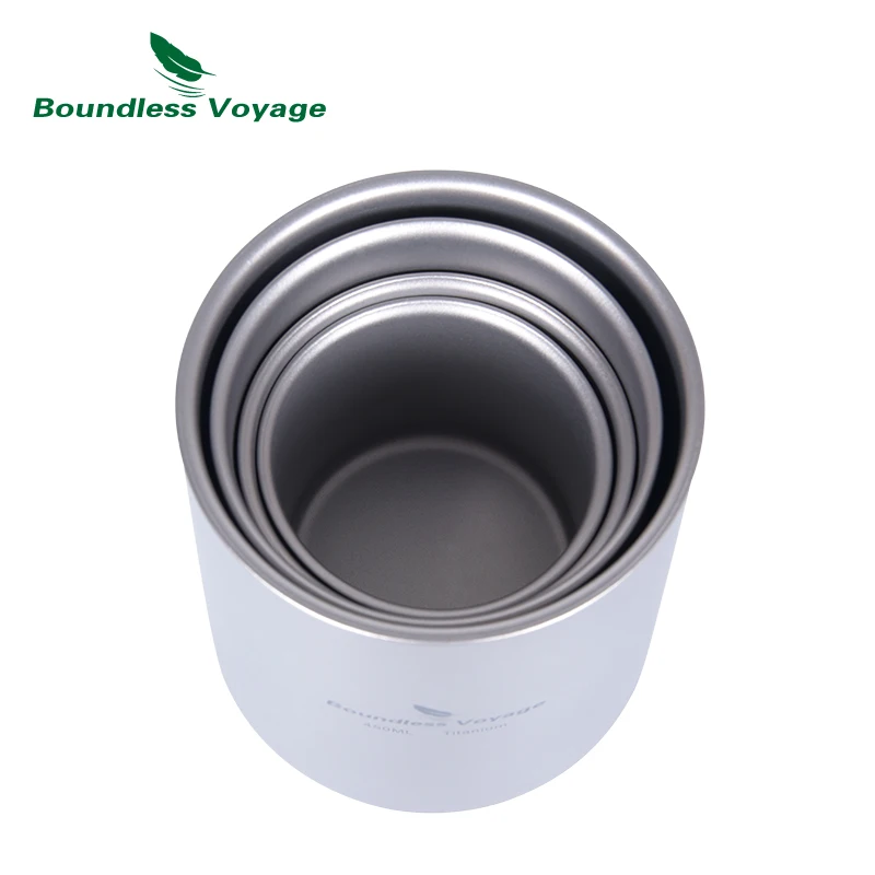 Boundless Voyage Titanium Water Cup Double Wall Coffee Mug Outdoor Camping Hiking Backpacking Drinkware Mug 120/180/300/450ml