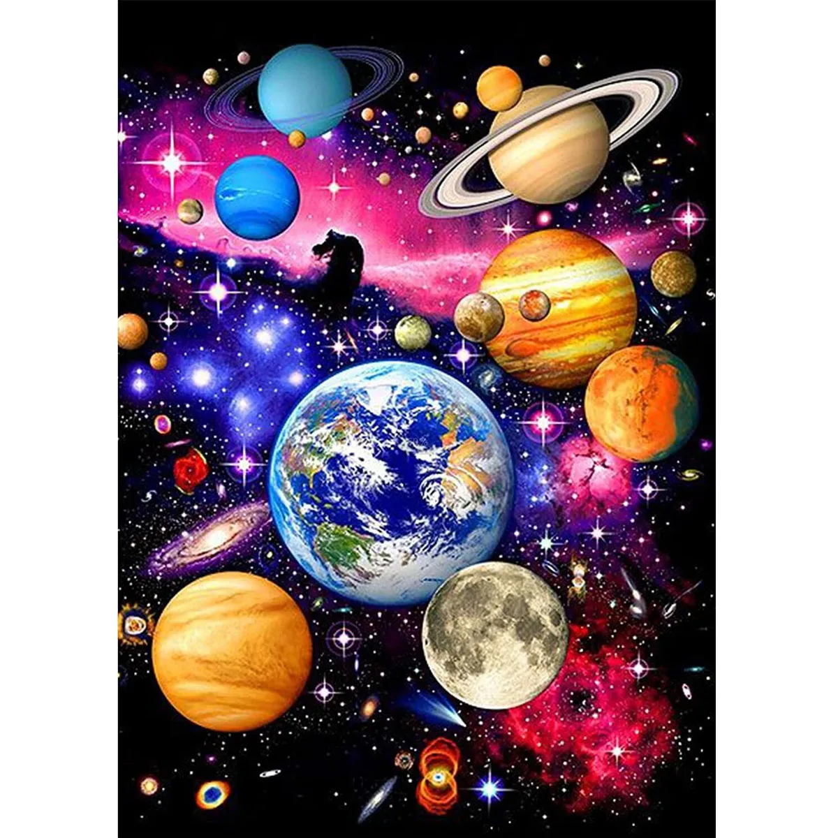 

Sunature 5D Full Square Round Drills Moons And Galaxies Diamond Painting Poured Glue Canvas