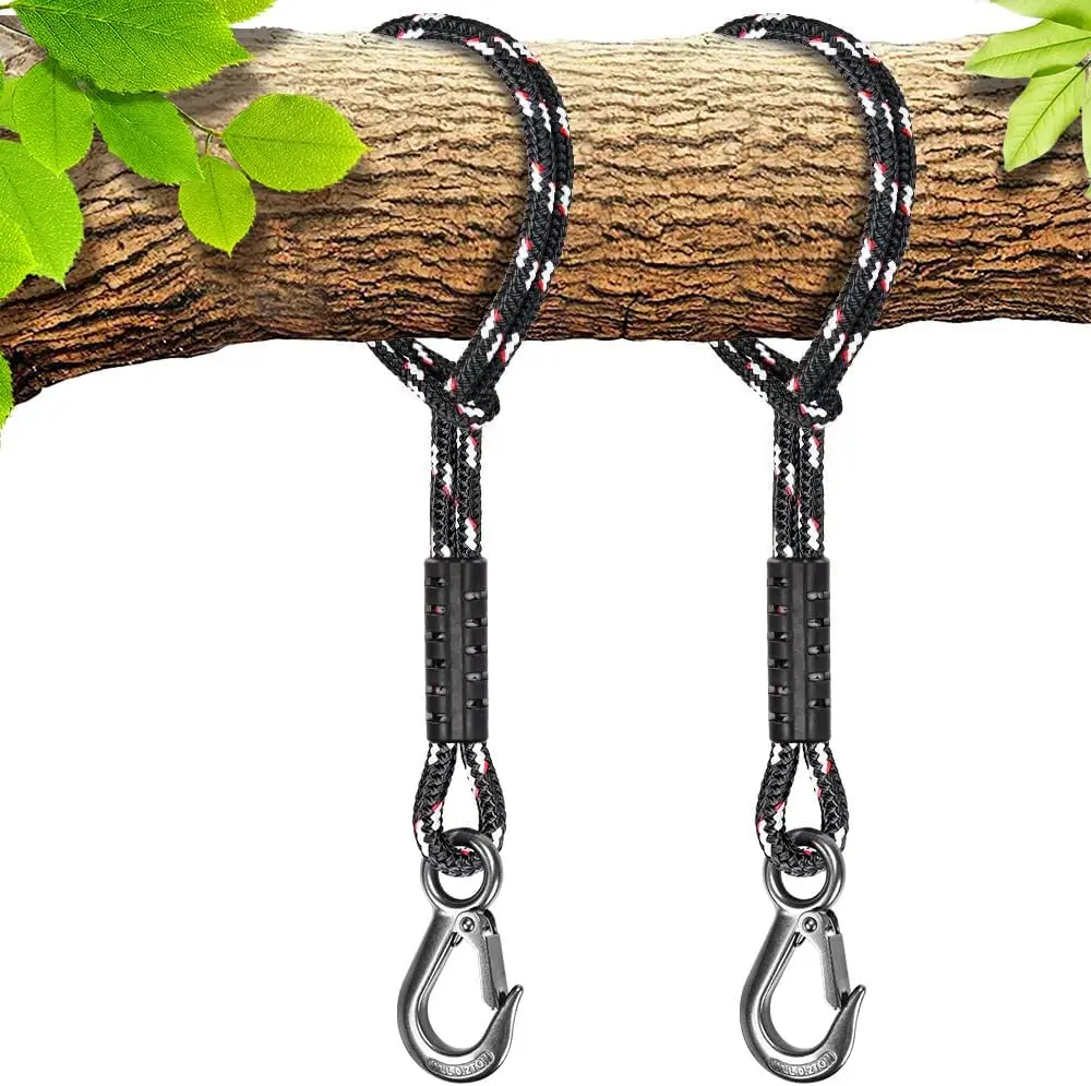 

2 Pcs Tree Swing Rope, 59Inch, Hammo Tree Swing Hanging Strap, Heavy Duty Hook, For Indoor Outdoor Swing Hammo Playground Set