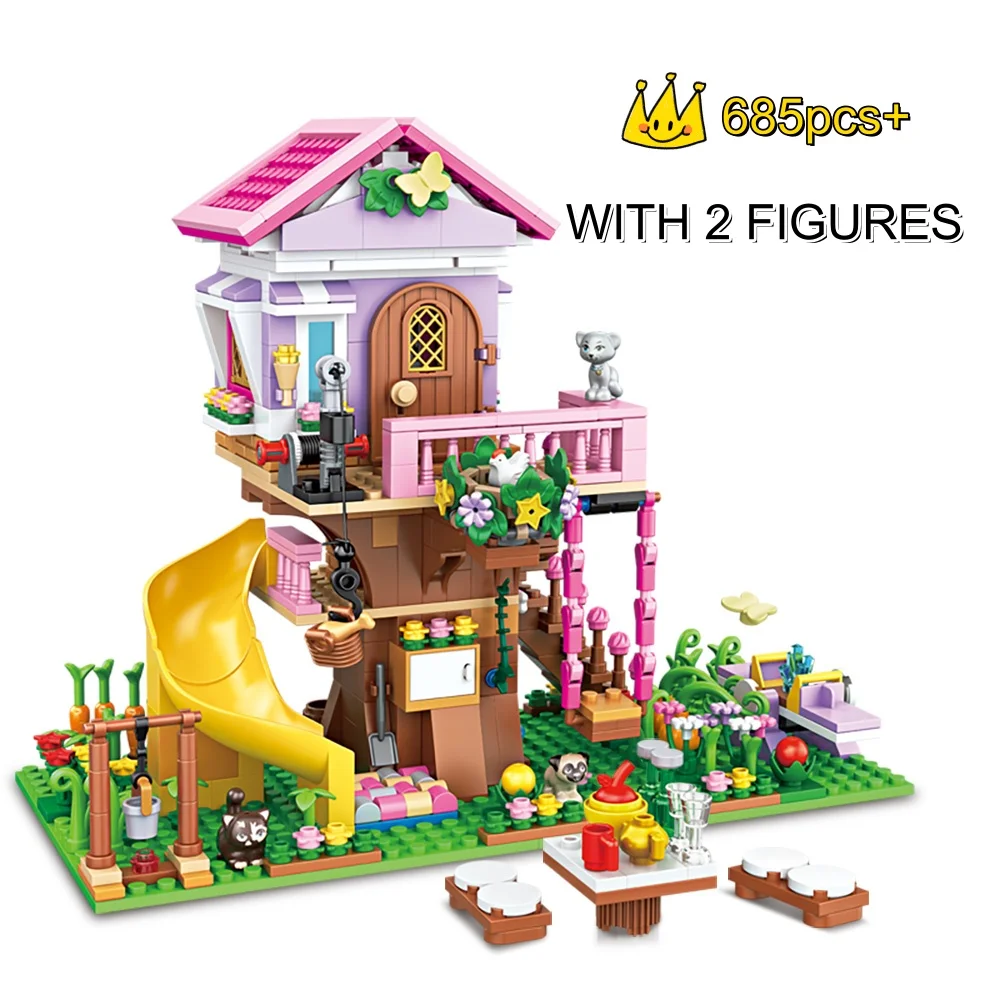 

DIY Creative Friends Friendship House Building Blocks Summer Treehouse Camping Model Toy Christmas birthday gifts for Kids