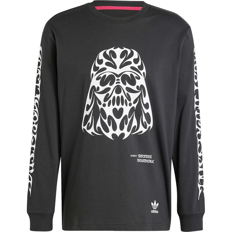 تي شيرت أديداس ثلاثي الخطوط للرجال كاجوال بأكمام طويلة قابل للتنفس IV9471