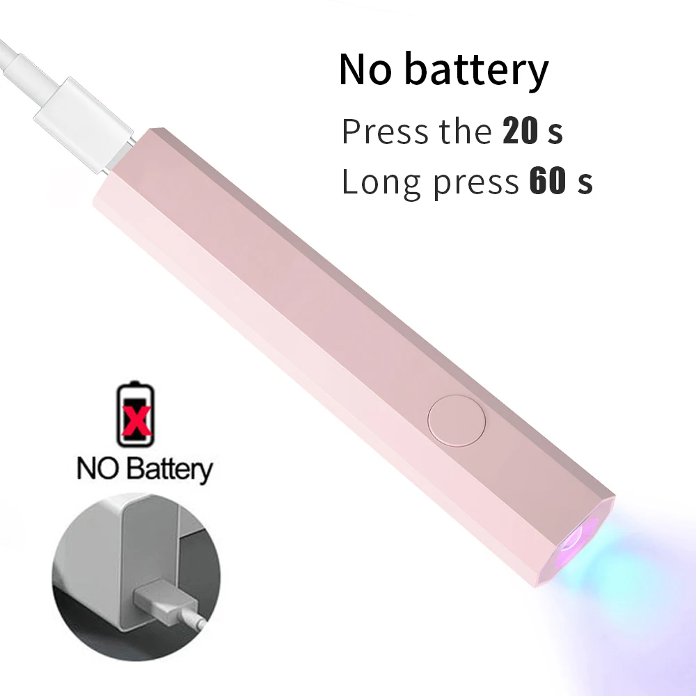 YIKOOLIN UV-licht voor gelnagels Mini UV-nagellamp Professioneel LED-licht voor het uitharden van gellak 2 timingmodi voor doe-het-zelf thuissalon