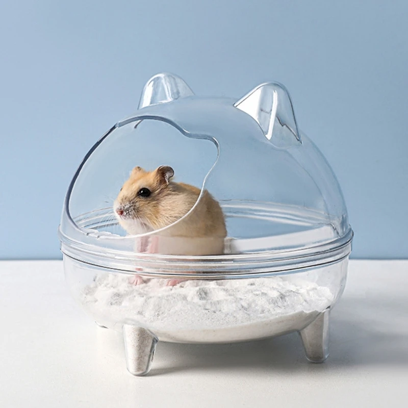 Transparent Hamster Sand Bath Container Spacious Pet Hamster Bathtub Provide Comfortable to Gerbils and Guinea Pigs