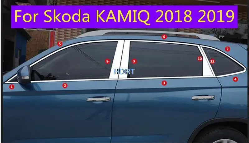 

High-quality stainless steel Strips Car Window Trims moulding Decoration Accessories Car styling For Skoda KAMIQ 2018 2019