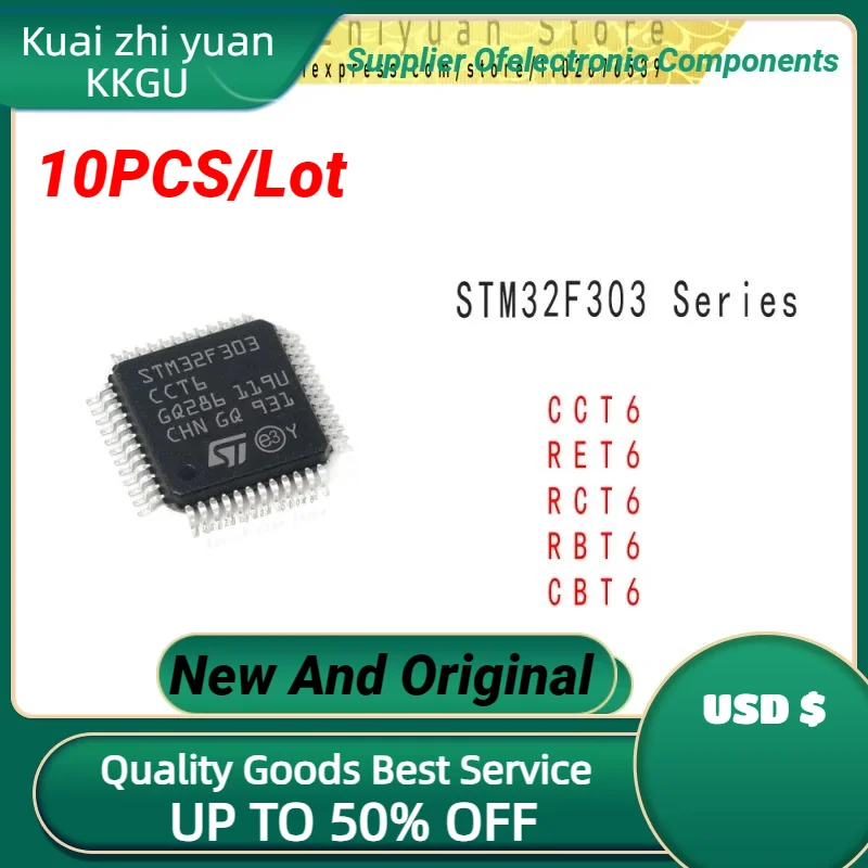 

10 шт./партия, новые и оригинальные микроконтроллеры STM32F303CBT6 STM32F303RBT6 STM32F303RET6 STM32F303RCT6 STM32F303CCT6, качественные товары