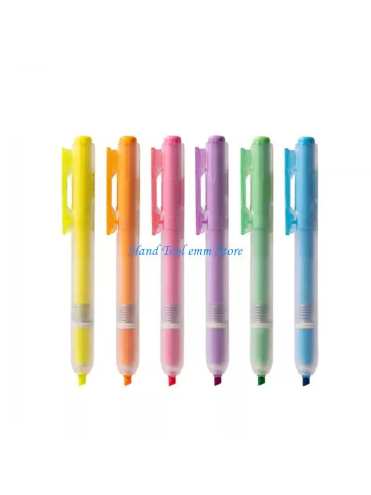 

H37F 12Pcs Classroom Organization Marker Pen Fluorescent Highlighters Set Soft Color