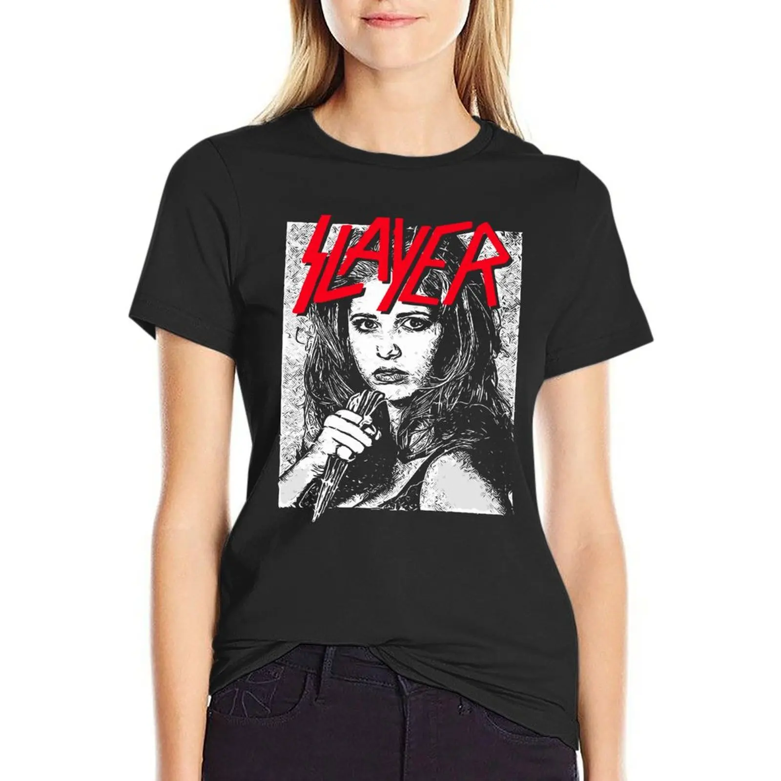 Buffy Vampire Metal Mashup T-Shirt hippie clothes quick-drying new edition customs design your own t-shirts for Women cotton
