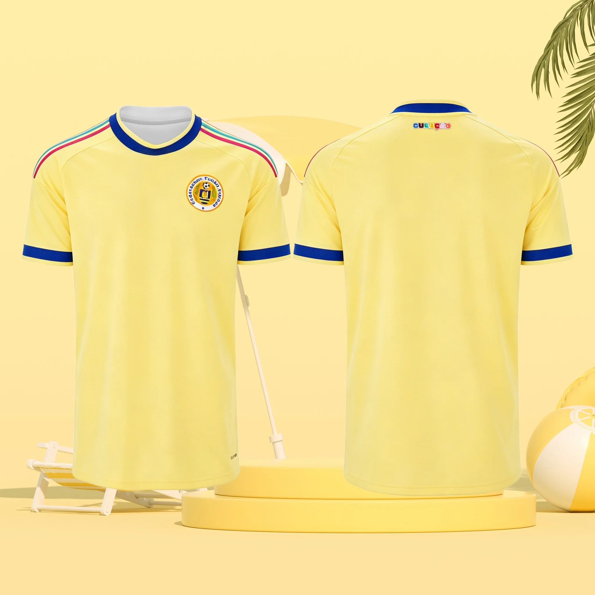 Nueva Camiseta de Fútbol Federación Curazao 2026 para Aficionados, Transpirable, Informal, Deportiva, Amarilla, para Hombre, Mujer y Niños
