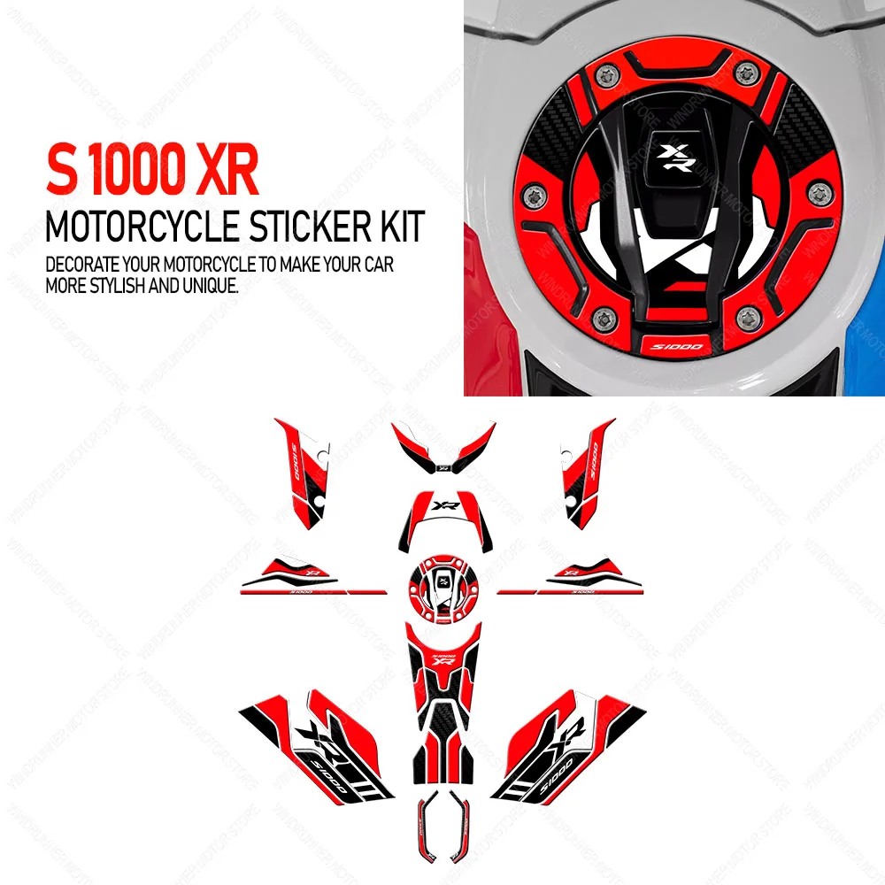 

3D Motorcycle Tank Pad Protector Sticker Gas Tank Decals Scratch Resistant Protective Sticker Full Set For S 1000 s1000 XR