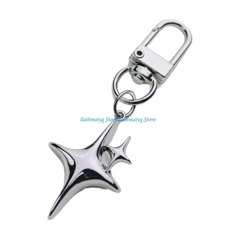 573B Stylish Star Moon Keychain Alloy Handbag Accessory Bag Pendant Decoration Keyring Gift for Friend and Colleagues