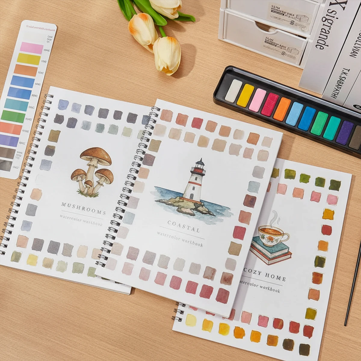 Cuaderno de Acuarela y Libro de Arte al Óleo para Principiantes 2026 |   Libro de Práctica de Colorear con Dibujos y Bocetos |   Kit de Arte, Regalo para Artistas