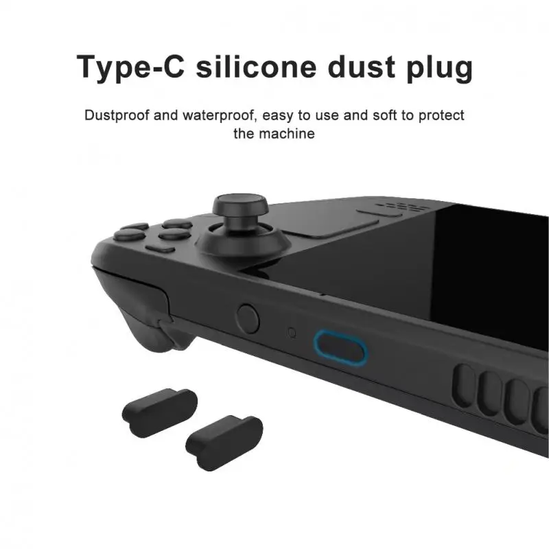 For Steam Deck Host Protection Set Dustproof Dust Plug + Button Trackpad Sticker + Silicone Rocker Cap Set Gaming Accessories