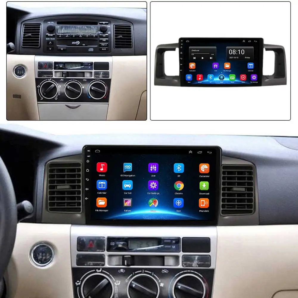 For Toyota Corolla E120 e 120 BYD F3 2007-2011 DSP IPS 6GRAM Android 11.0 WiFi Car Radio Multimedia Video Player carplay auto