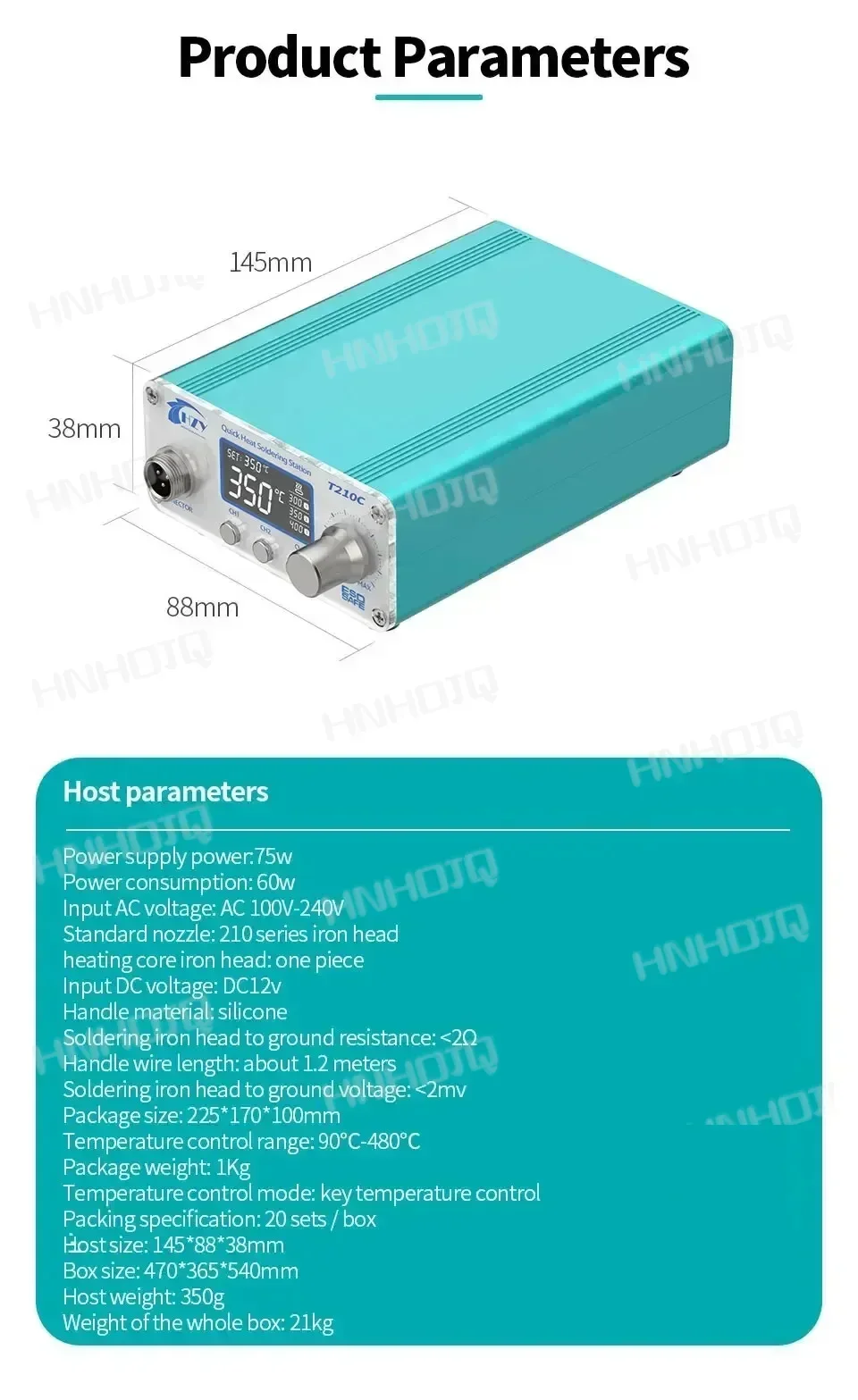 HZY-T210C Mini Portable Digital Soldering Station Adjustable 75W for Thermostat Electric Solder Iron T12 Welding Handle Tool