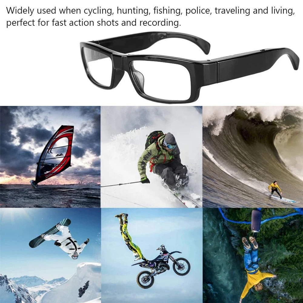 1080P HD Mini Camera Smart Glasses Portable VCR Camera Glasses Driving Bike Sports Camera Outdoor Conference Process Driving