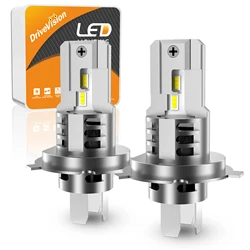 DRIVEVISION H4 LED Headlight Bulbs Canbus 9003 HB2 High Low Beam 20000LM Super Bright Car Lights 24 CSP Turbo Led Diode Lamps