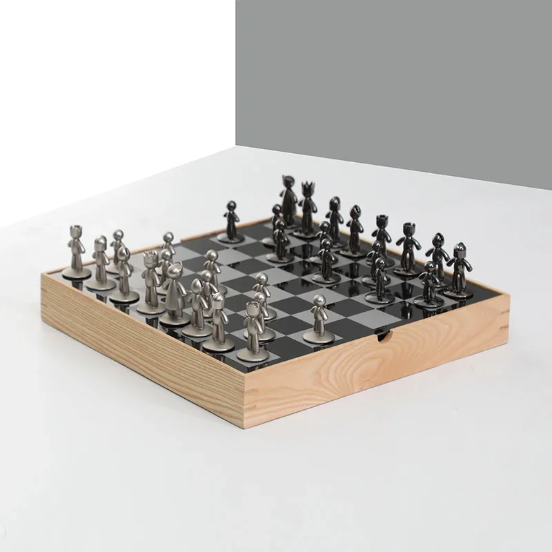 Luxury Home Accessories Table Decor Ornament Nordic Wood Chess Game Board