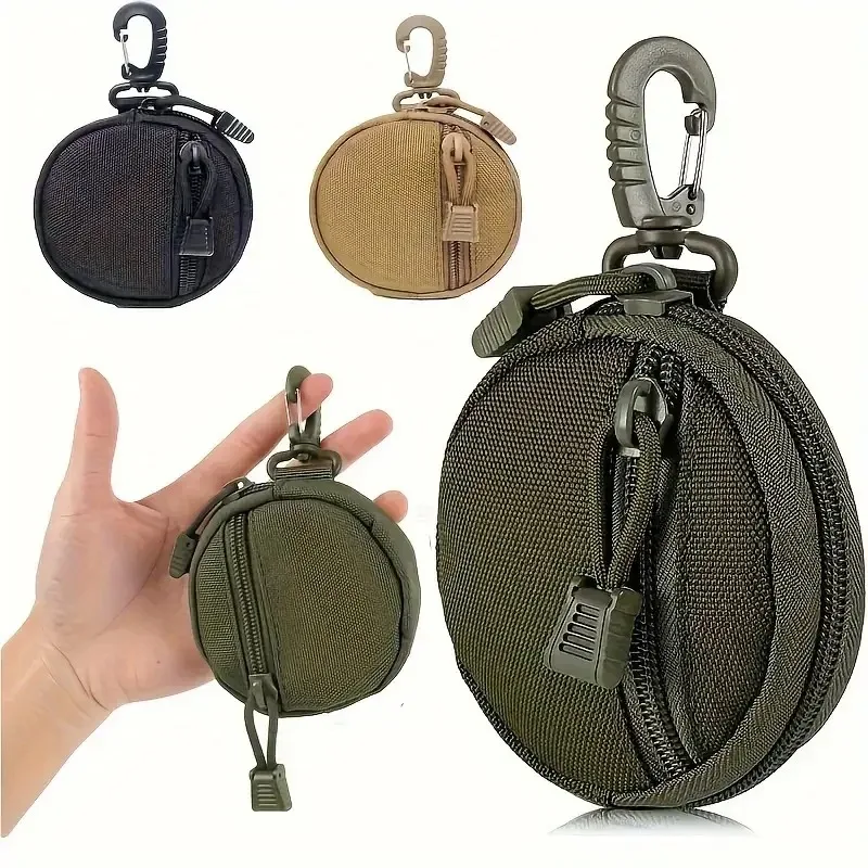 محفظة عملات معدنية كاجوال جديدة للرجال في الهواء الطلق، جيب صغير محمول للعملات المعدنية، محفظة مفاتيح، محفظة بسحاب دائري