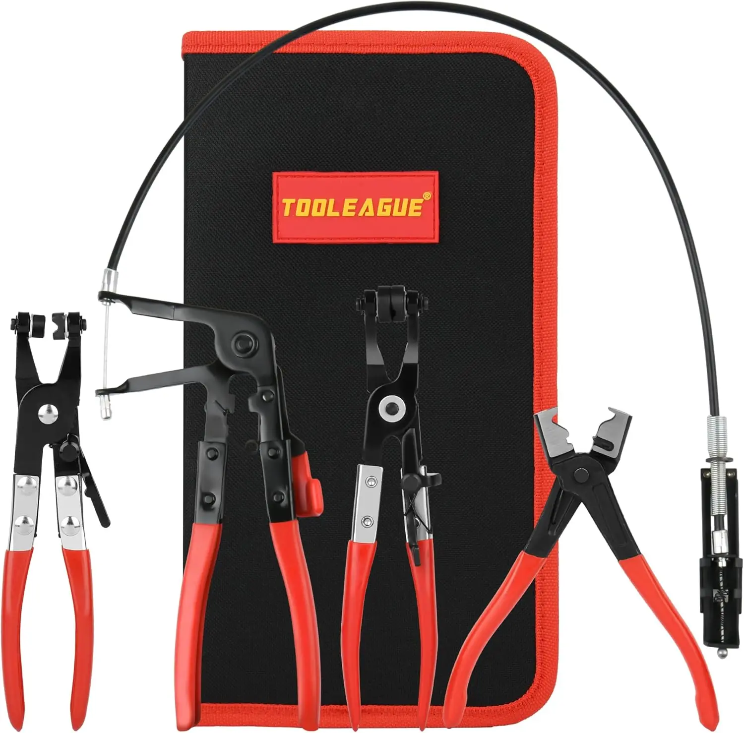 

4 шт., набор плоскогубцев для хомутов, длинная проволочная пружина, инструмент для снятия шланга, плоскогубцы, автомобильный набор инструментов