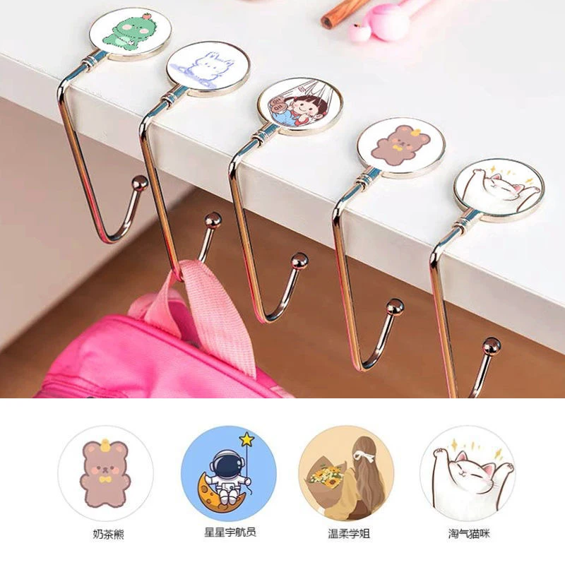 1 Pcs Kawaii Draagbare Metalen Tas Portemonnee Handtas Hanger Opknoping Tafel Bureau Haak