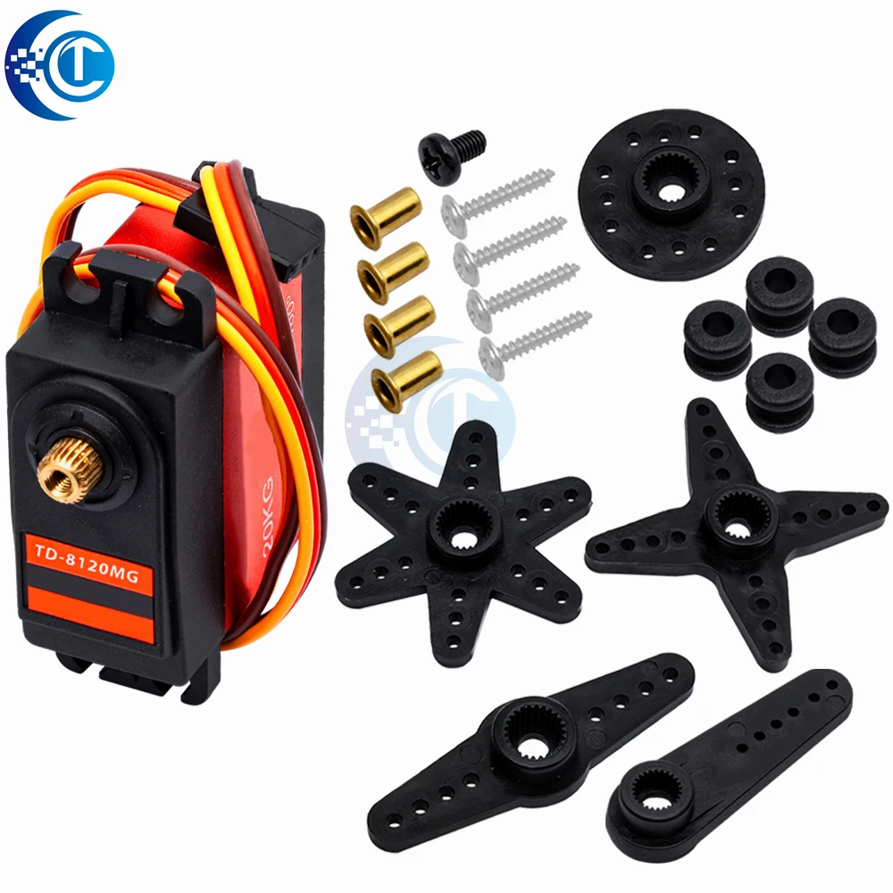 TD-8120MG مقاوم للماء ميتال جير أجهزة رقمية مع 20 كجم عزم دوران عالي 180 زاوية لسيارة التحكم عن بعد RC نموذج السيارة