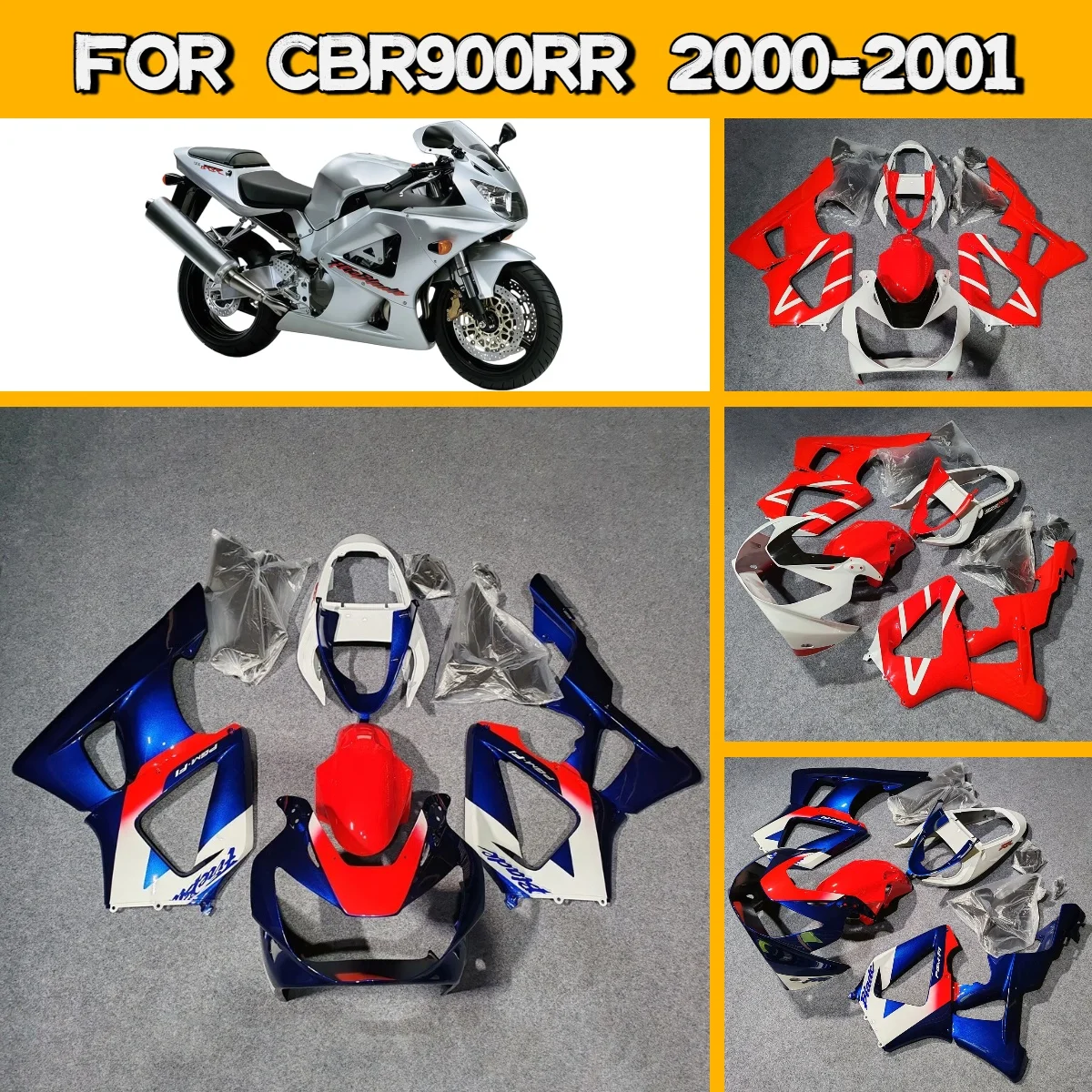

Hot Style Fairings 2000 2001 CBR929RR Painted ABS Fairing Bodywork Cowl Kit for 00 01 Honda CBR 929RR Customize Paint