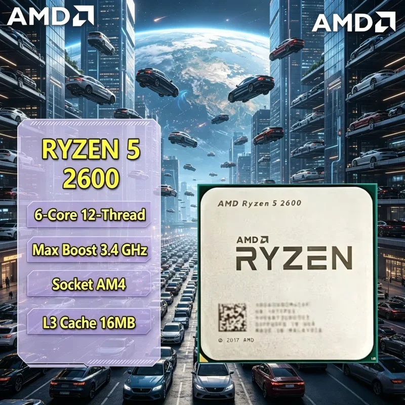 

Energy-efficient Multitask AMD Ryzen 5 2600 3.9GHz Frequency 6-Core 12-Thread AM4 65W DDR4 2026 Home Gaming CPU No Cooler