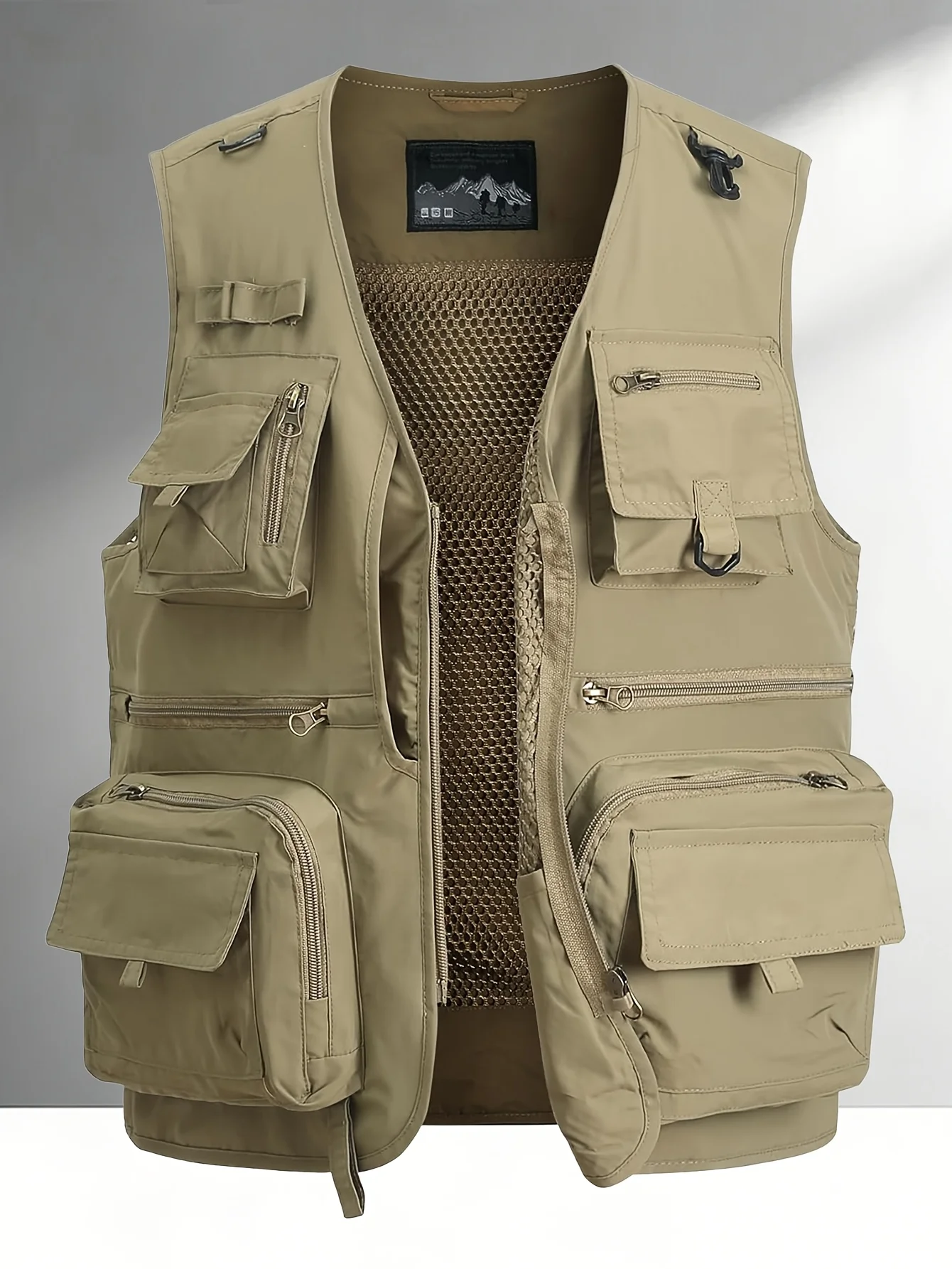 Neue Herren-Sommerweste in Übergröße, ärmellos, mit mehreren Taschen, Herrenweste für Fotografie, Freizeit, Angeln, Herrenbekleidung – Detail 4