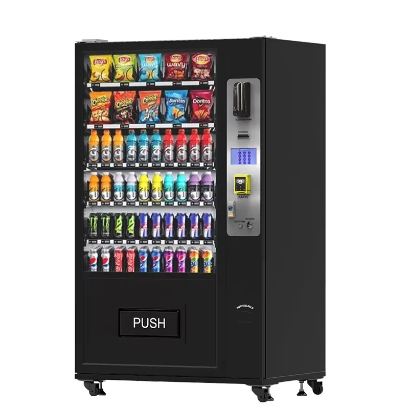 High Quality Cash Acceptor Banknote Outdoor Snack Combo Vending Machine with Card Reader Public Service Equipment