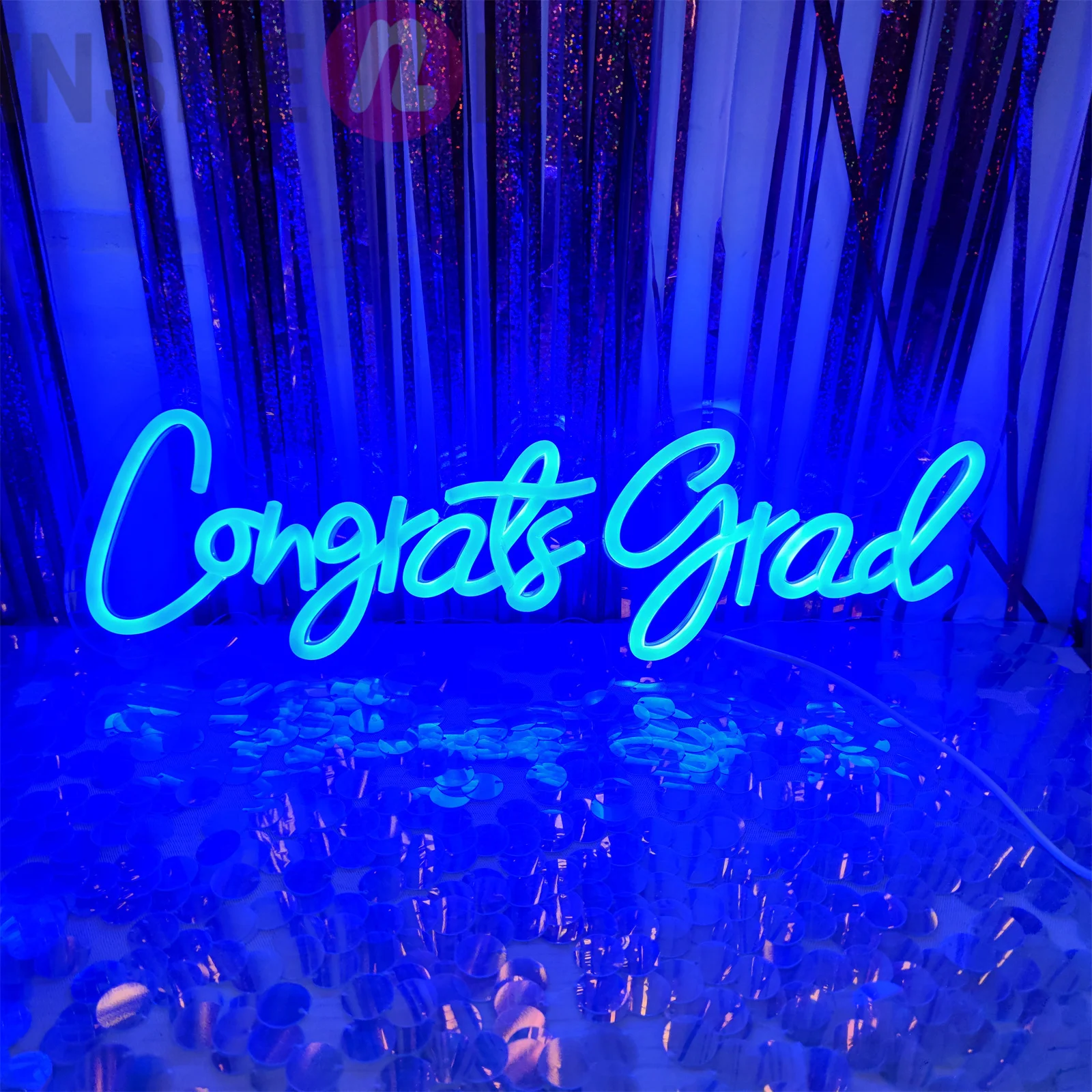 Congrats-led neon sign for students, graduation celebration neon signs, say hello to campus life party decorations