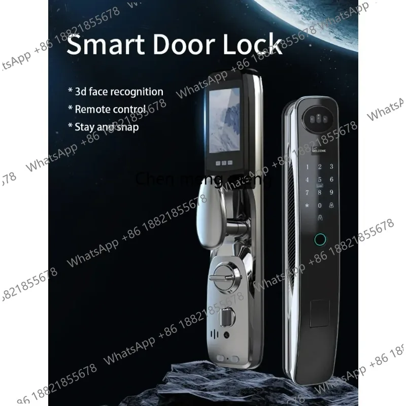 

Умный дверной замок Glomarket New Style Tuya с 3D-распознаванием лиц, камерой, Wi-Fi и функцией синхронизации по всей сети для всего дома