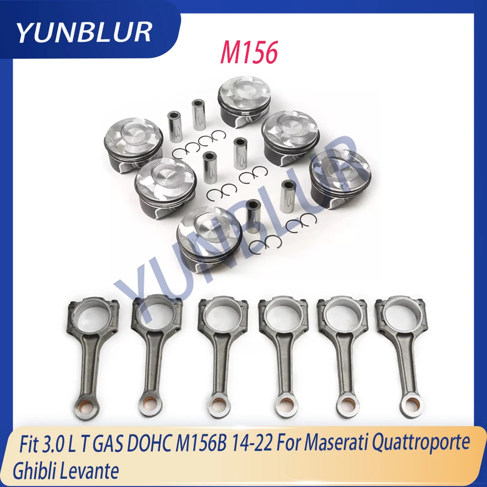

STD Engine Parts Piston & Ring Connecting Rod Set Fit 3.0 L T GAS DOHC M156B 14-22 For Maserati Quattroporte Ghibli Levante